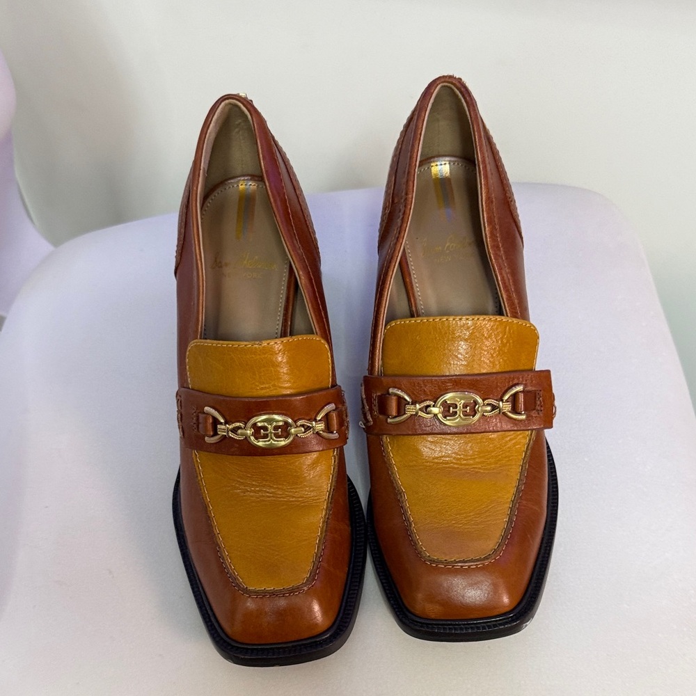 Sam Edelman Brown and Mustard Loafers